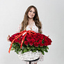Корзина из 101 красной розы 
